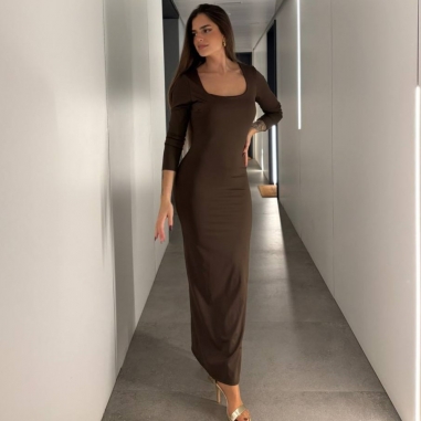 VESTIDO DOBLE LICRA CHOCO