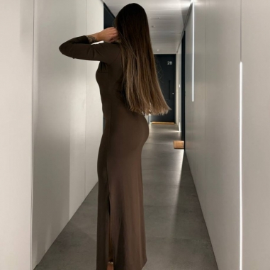 VESTIDO DOBLE LICRA CHOCO