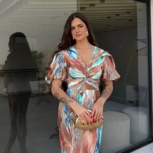 VESTIDO MANGA ABULLONADA... 2