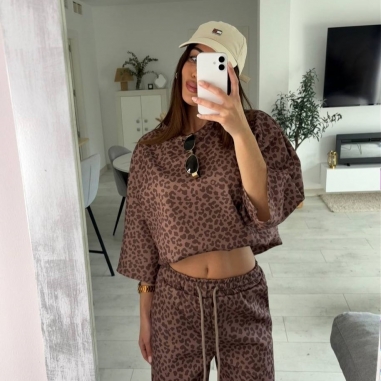 CONJUNTO ANIMAL PRINT CHOCO