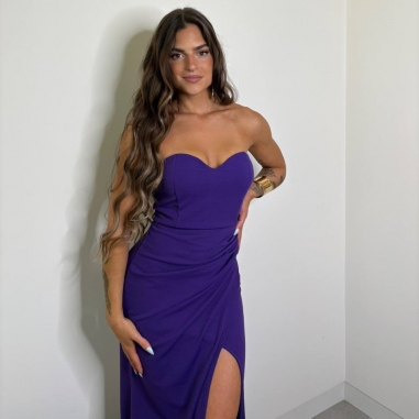 PREVENTA VESTIDO FRUNCIDO MORADO