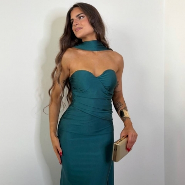 PREVENTA VESTIDO GARGANTILLA VERDE...