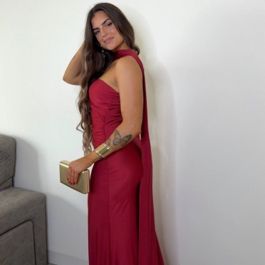 PREVENTA VESTIDO GARGANTILLA VINO