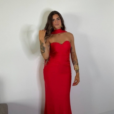 PREVENTA VESTIDO GARGANTILLA ROJO