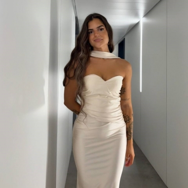 PREVENTA VESTIDO GARGANTILLA CHAMPÁN