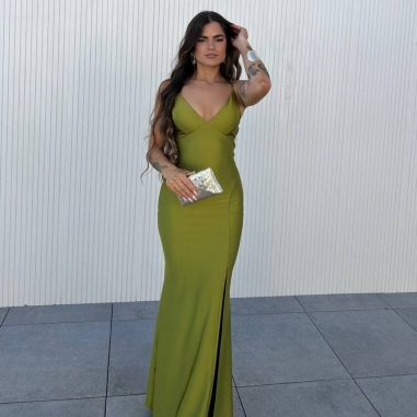 PREVENTA VESTIDO MARTINI VERDE OLIVA