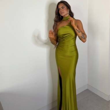 VESTIDO LAZADA VERDE OLIVA