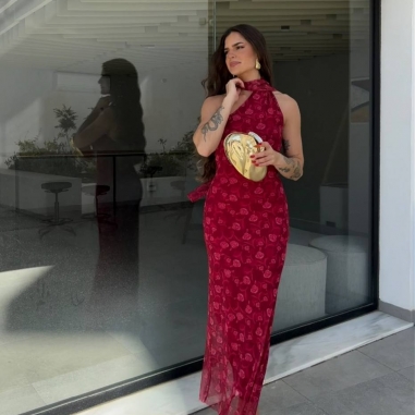 VESTIDO TUL ESTAMPADO LAZADA