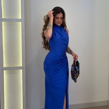 VESTIDO HALTER AZUL KLEIN