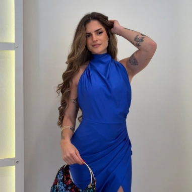 VESTIDO HALTER AZUL KLEIN