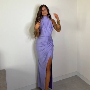 VESTIDO HALTER LILA
