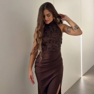 PREVENTA VESTIDO HALTER LENTEJUELAS...