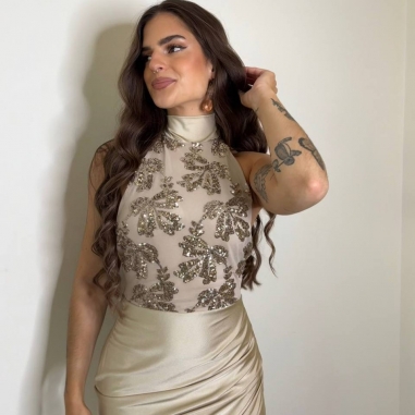 PREVENTA VESTIDO HALTER LENTEJUELAS...