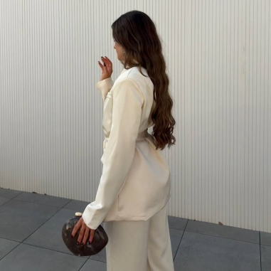 CONJUNTO TRAJE SATÉN CHAMPÁN