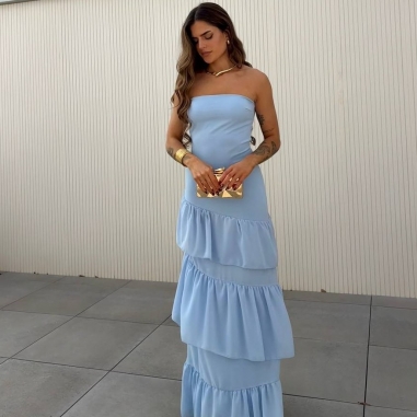 VESTIDO PALABRA DE HONOR VOLANTES...