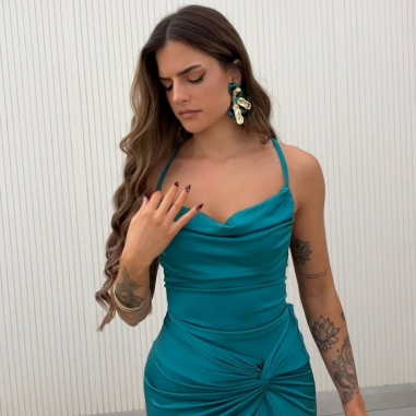 VESTIDO GALA PETRÓLEO