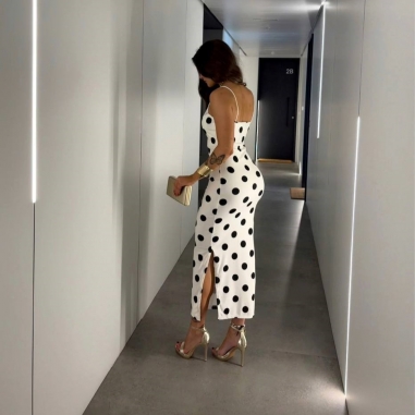 VESTIDO LUNARES BLANCO