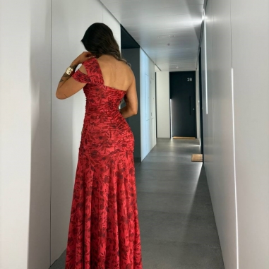 VESTIDO BELLA ESTAMPADO VINO