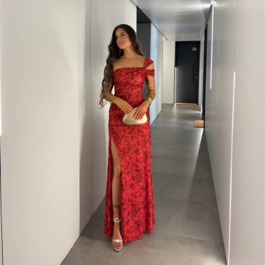 VESTIDO BELLA ESTAMPADO VINO