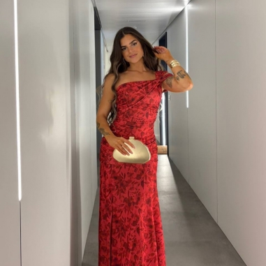 VESTIDO BELLA ESTAMPADO VINO