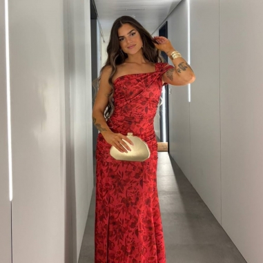 VESTIDO BELLA ESTAMPADO VINO