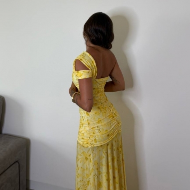 VESTIDO BELLA ESTAMPADO AMARILLO