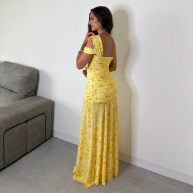 VESTIDO BELLA ESTAMPADO AMARILLO