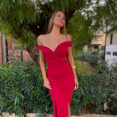 VESTIDO ESCOTE BARCO VINO