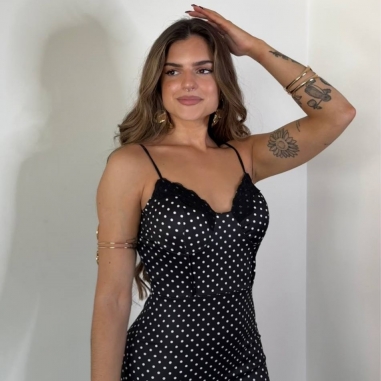 VESTIDO ESCOTE CORAZÓN LUNARES