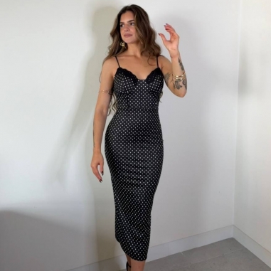 VESTIDO ESCOTE CORAZÓN LUNARES