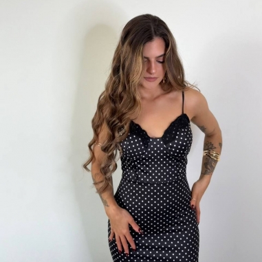 VESTIDO ESCOTE CORAZÓN LUNARES