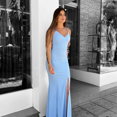PREVENTA VESTIDO SIRENA CELESTE