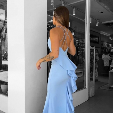 PREVENTA VESTIDO SIRENA CELESTE