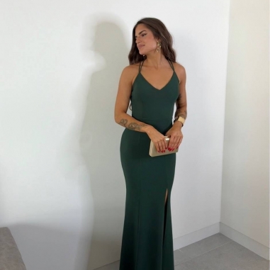 PREVENTA VESTIDO SIRENA VERDE BOTELLA