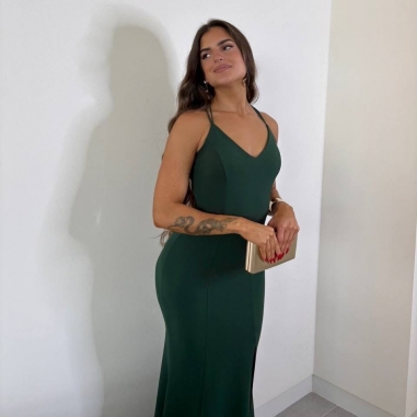 PREVENTA VESTIDO SIRENA VERDE BOTELLA