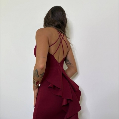 PREVENTA VESTIDO SIRENA VINO