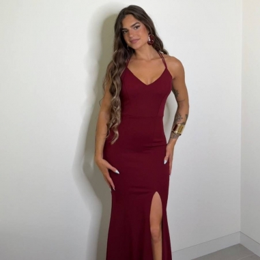 PREVENTA VESTIDO SIRENA VINO