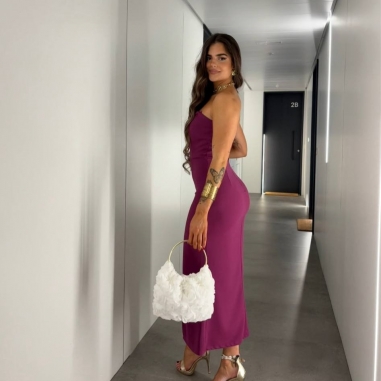 VESTIDO ESCOTE V CEREZA