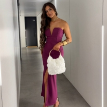 VESTIDO ESCOTE V CEREZA