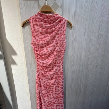 VESTIDO TUL ESTAMPADO SALMÓN