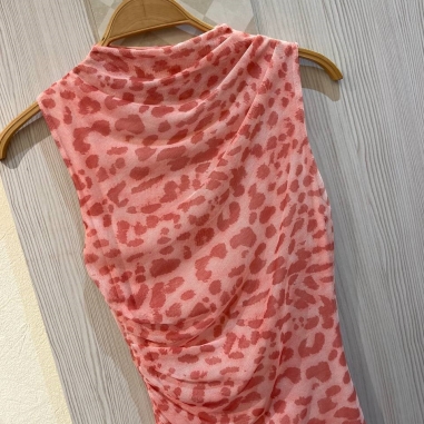 VESTIDO TUL ESTAMPADO SALMÓN