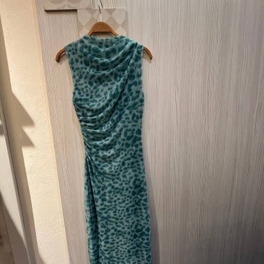 VESTIDO TUL ESTAMPADO TURQUESA