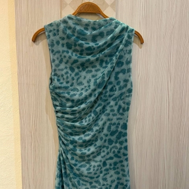 VESTIDO TUL ESTAMPADO TURQUESA