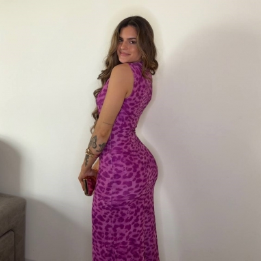 VESTIDO TUL ESTAMPADO CEREZA