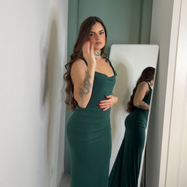 VESTIDO TRENZADO VERDE BOTELLA