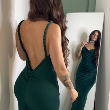 VESTIDO TRENZADO VERDE BOTELLA