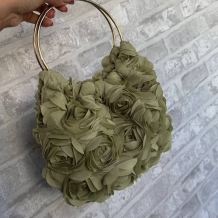BOLSO ASA PÉTALOS VERDE