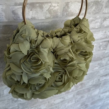 BOLSO ASA PÉTALOS VERDE