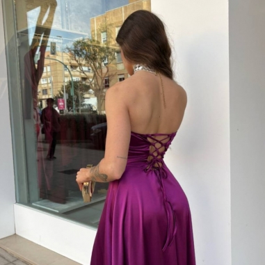 VESTIDO CORSET FLUÍDO CEREZA