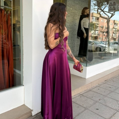 VESTIDO CORSET FLUÍDO CEREZA